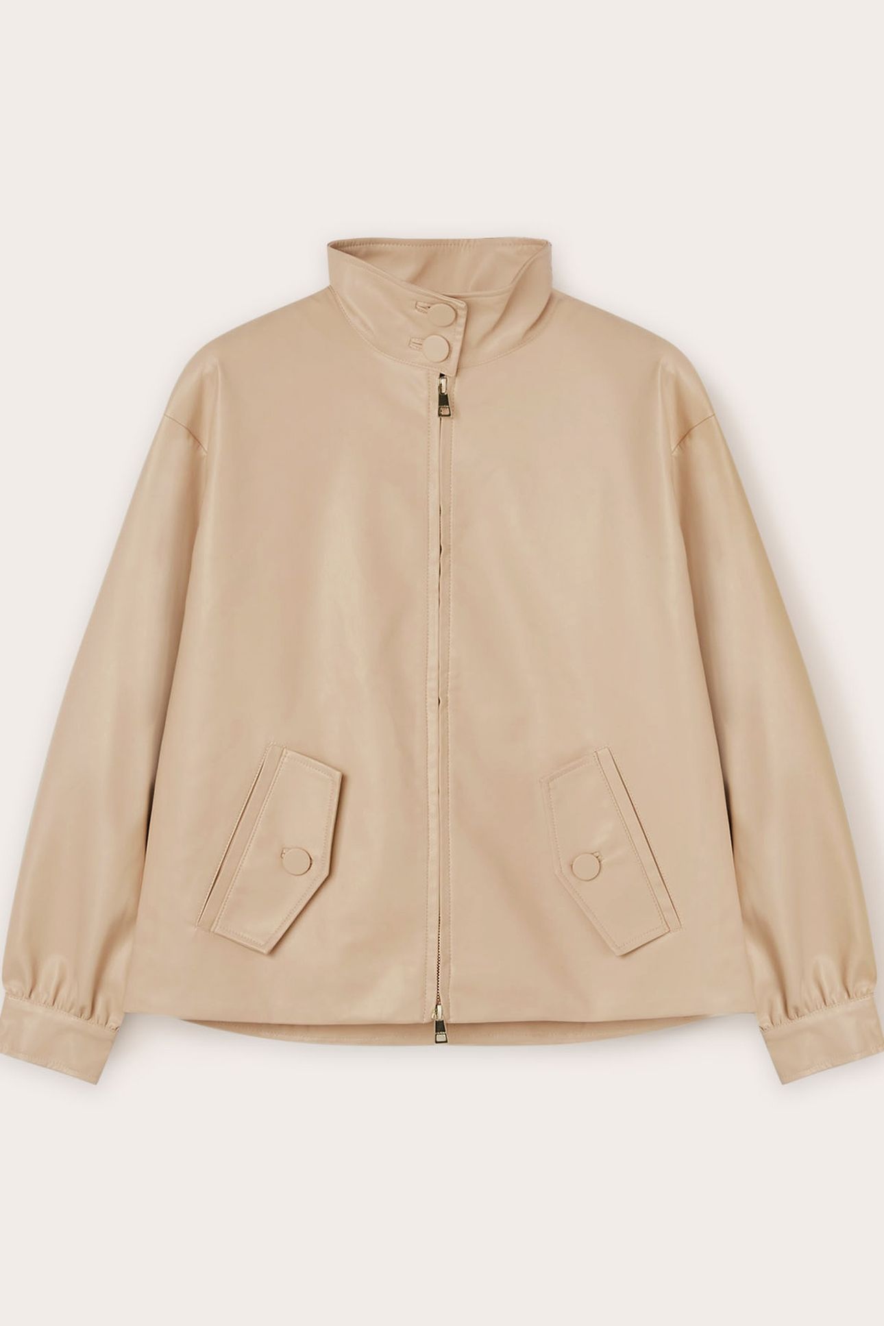 NAPPA-EFFECT COATED FABRIC BOMBER JACKET WHITE 5