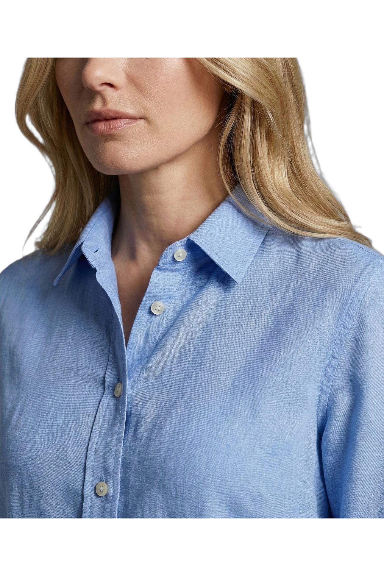 SOLID LINEN BLEND SHIRT LIGHT BLUE 7