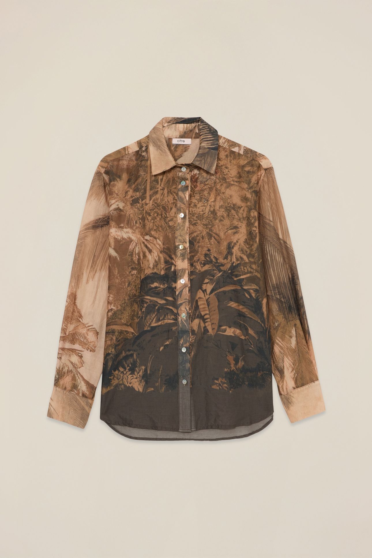 PATTERNED COTTON MUSLIN SHIRT BROWN 4