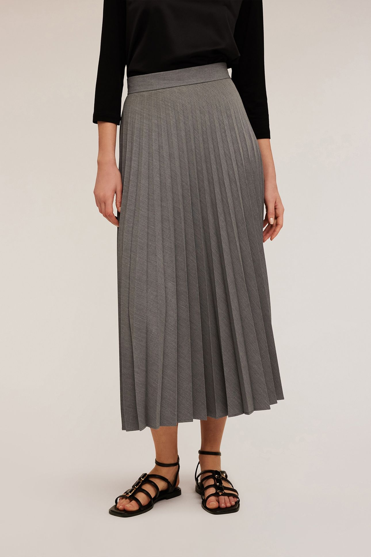 PLEATED MIDI SKIRT GREY 3