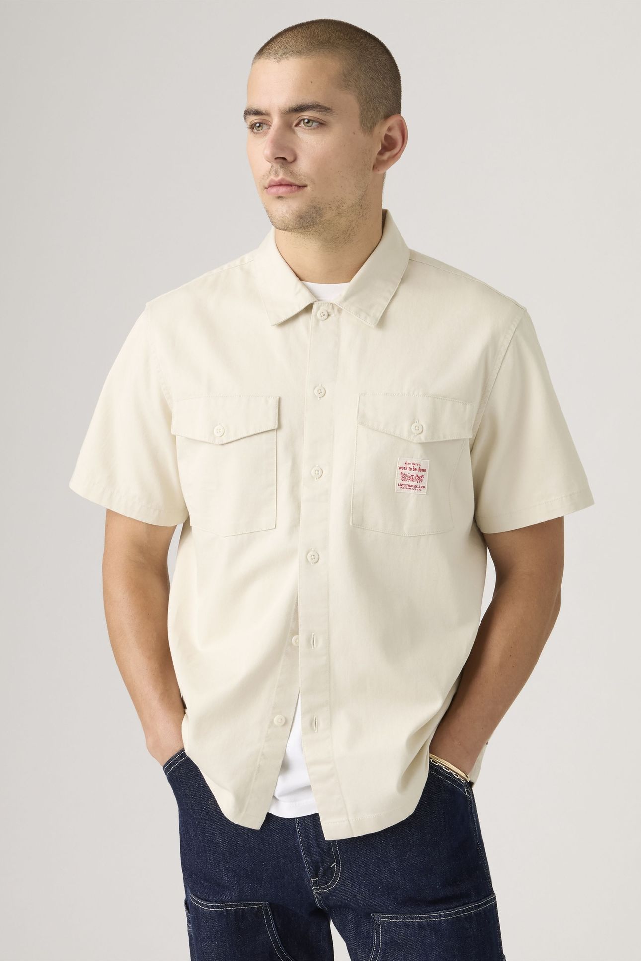 SHORT SLEEVE WORKER SHIRT GREY 2