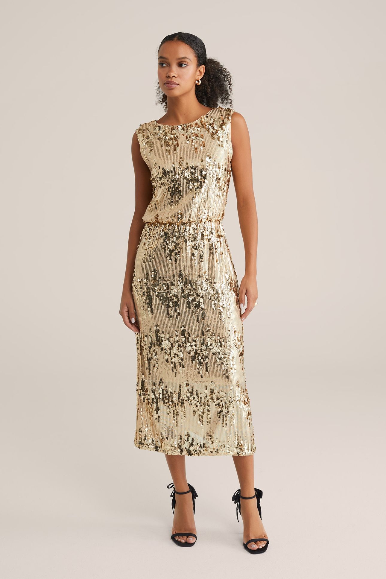 DRESS MID LENGTH GOLD 1