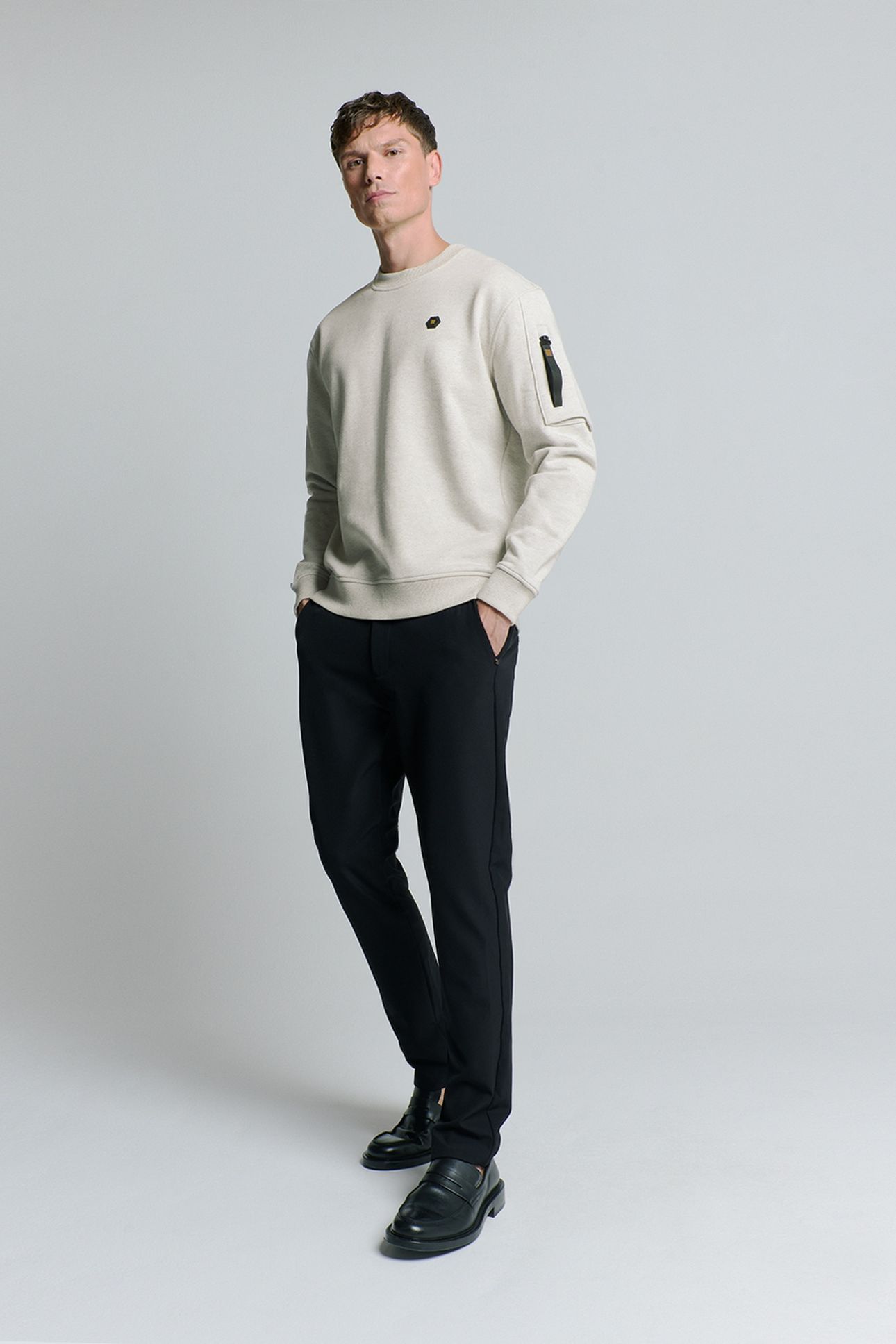 SWEATER CREWNECK MELANGE CHALK 3