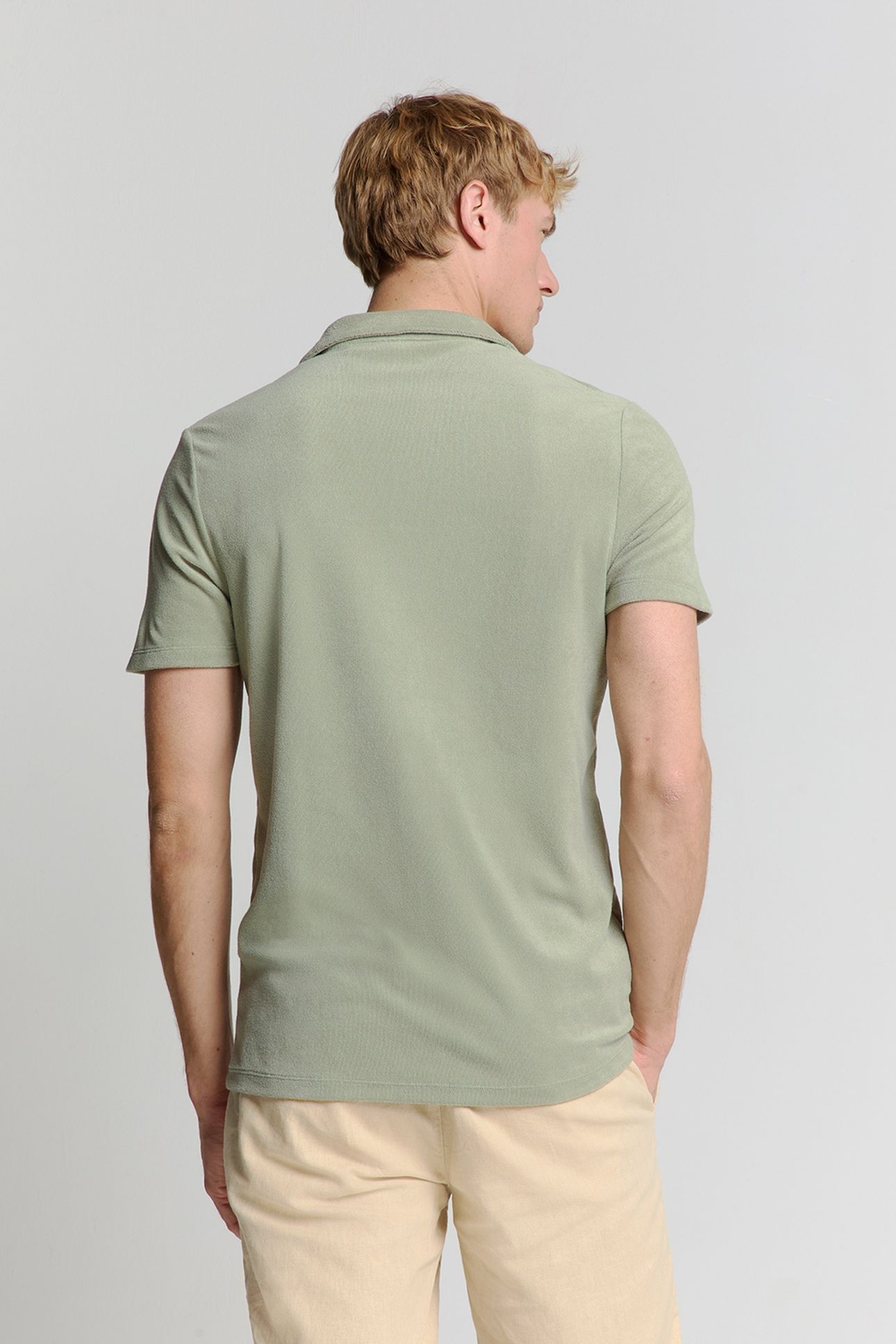 POLO REVERS SOLID TERRY KNIT SMOKE 2