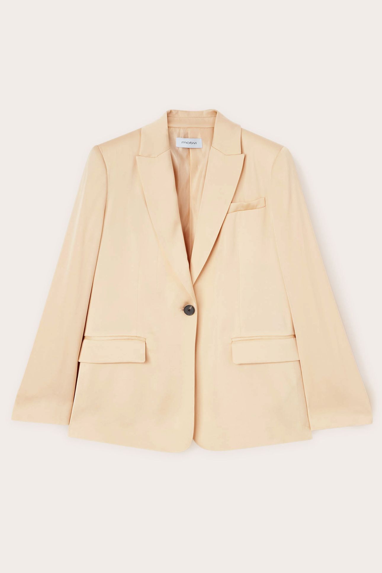 SATIN SINGLE-BREASTED BLAZER BEIGE 4