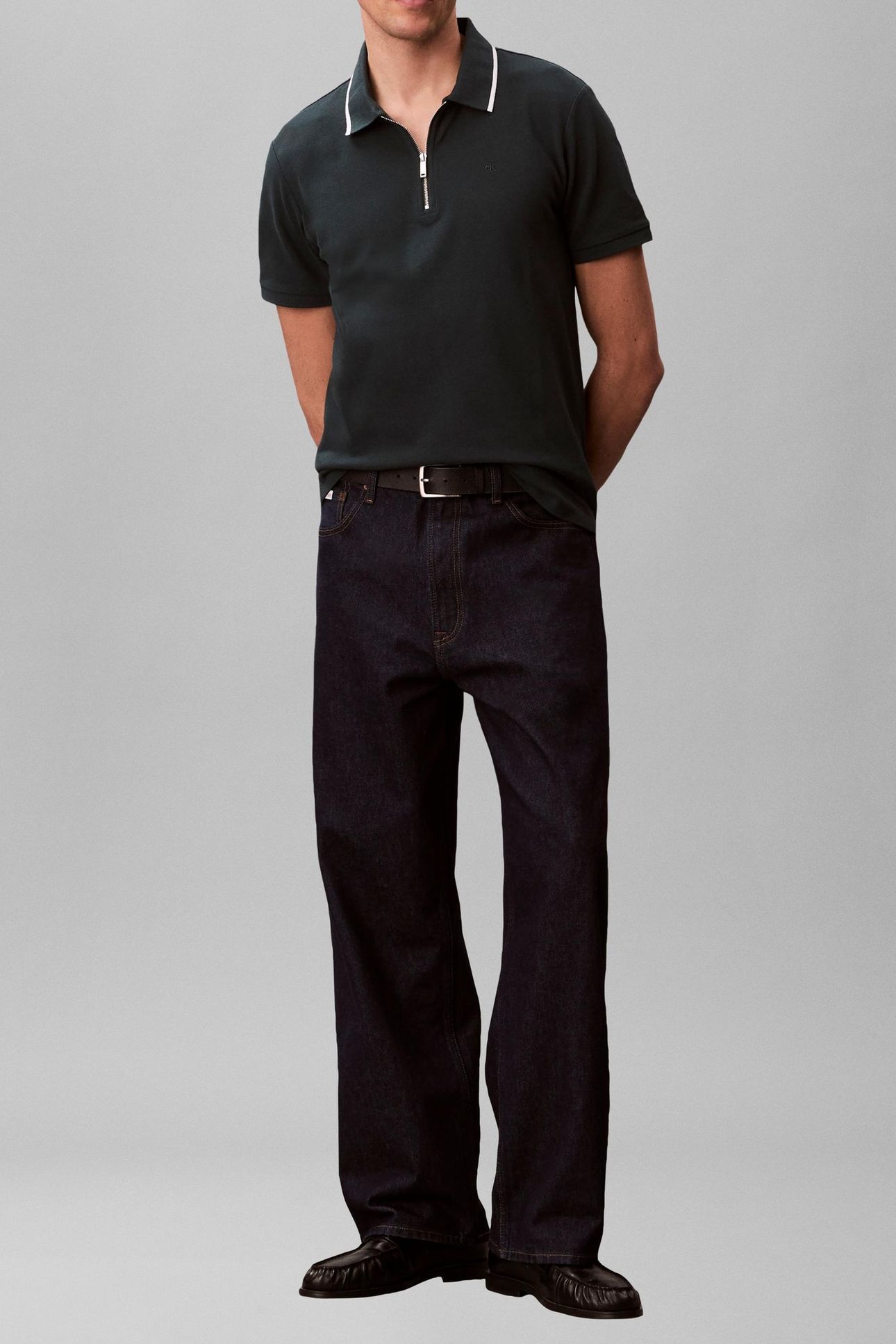 SS TIPPED ZIP PIQUE DARK TEAL 2
