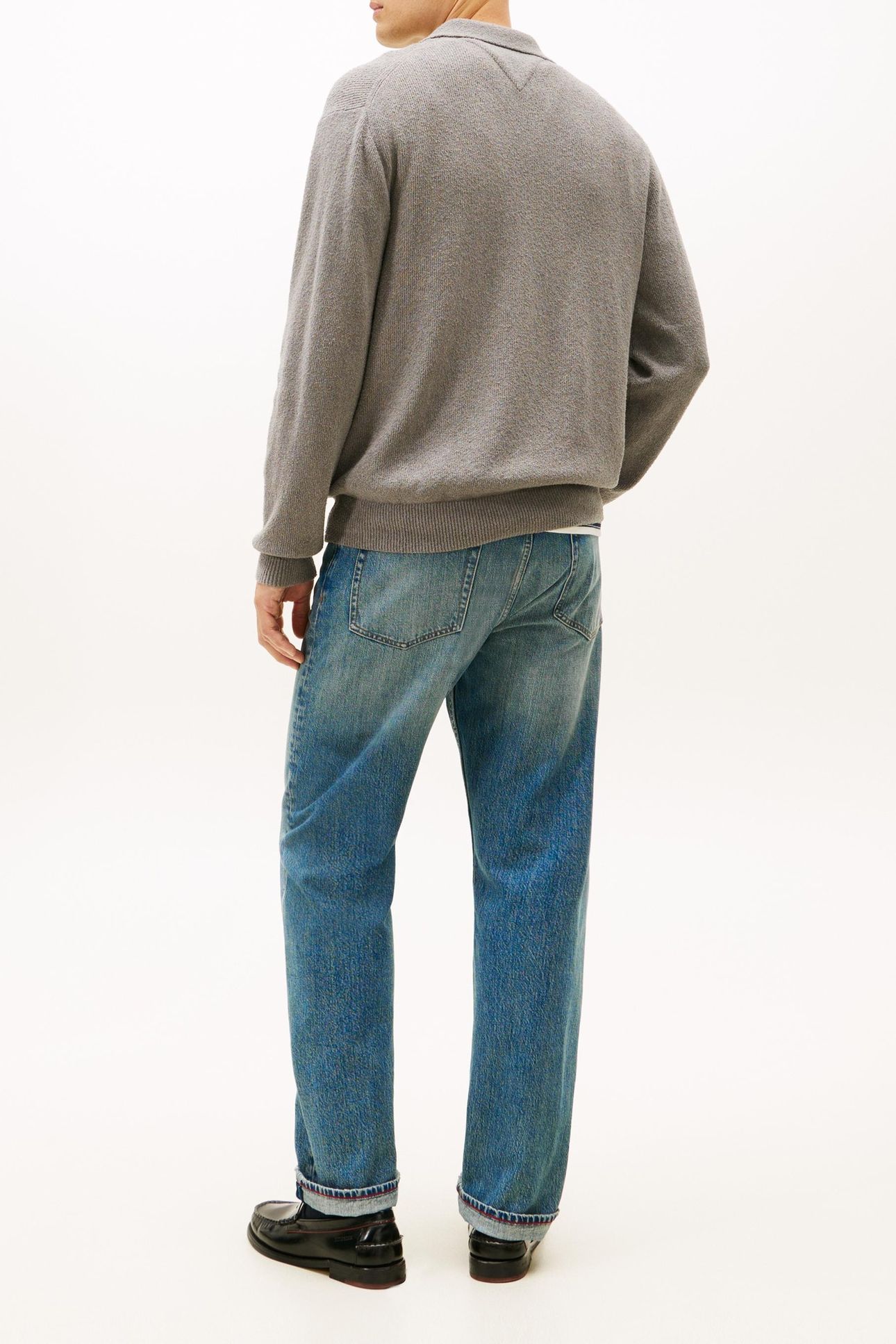 TEXTURED POLO CARDIGAN MEDIUM GREY HEATHER 4