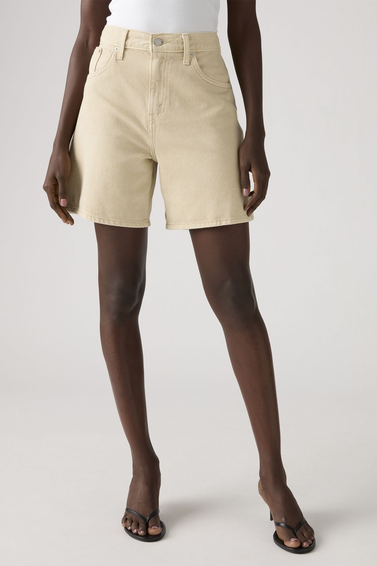 HIGH BAGGY LIGHTWEIGHT SHORTS BEIGE 1