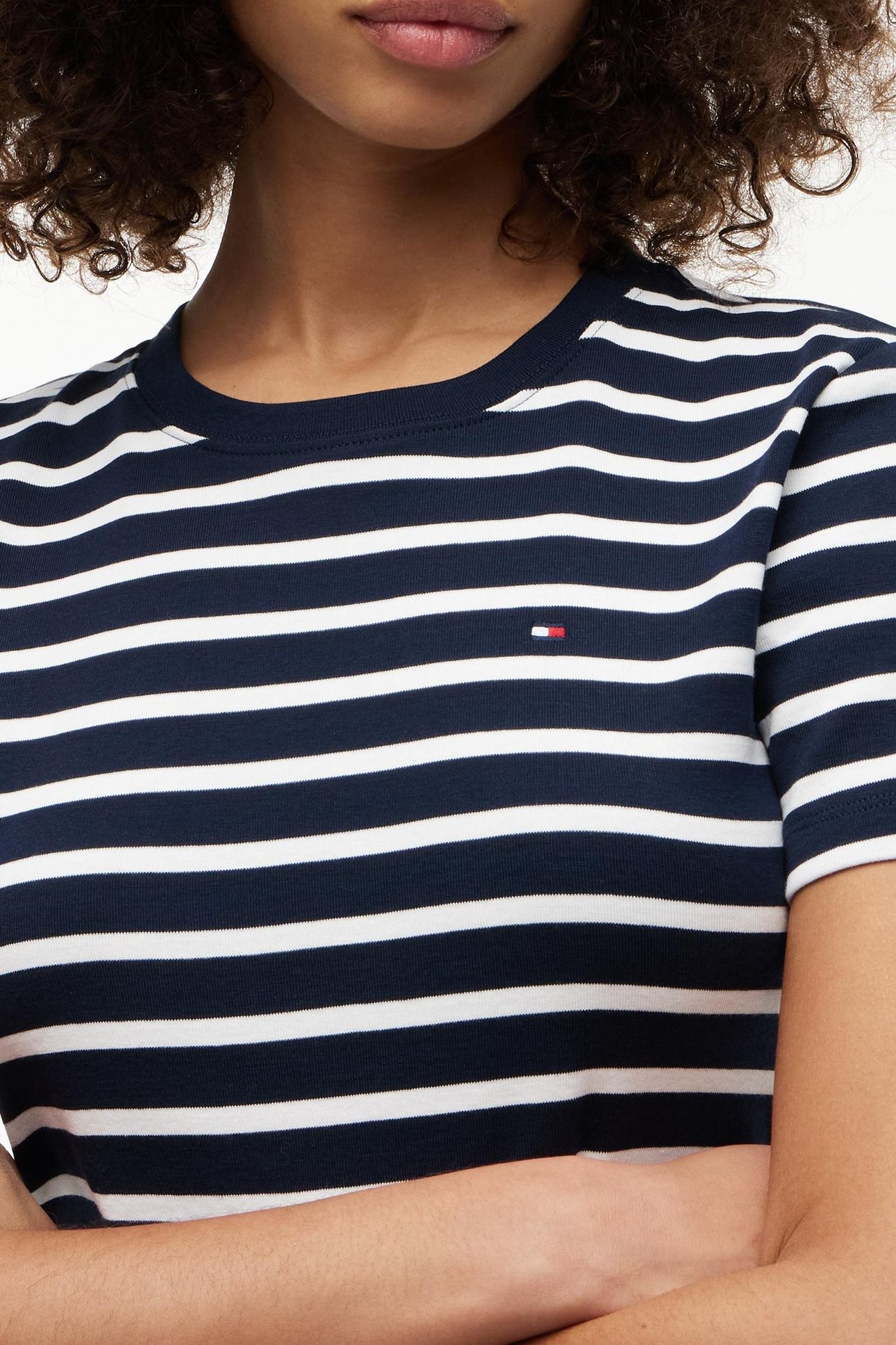 SLIM CODY C-NECK SS BRETON STRIPE DARK NIGHT/ECRU 4