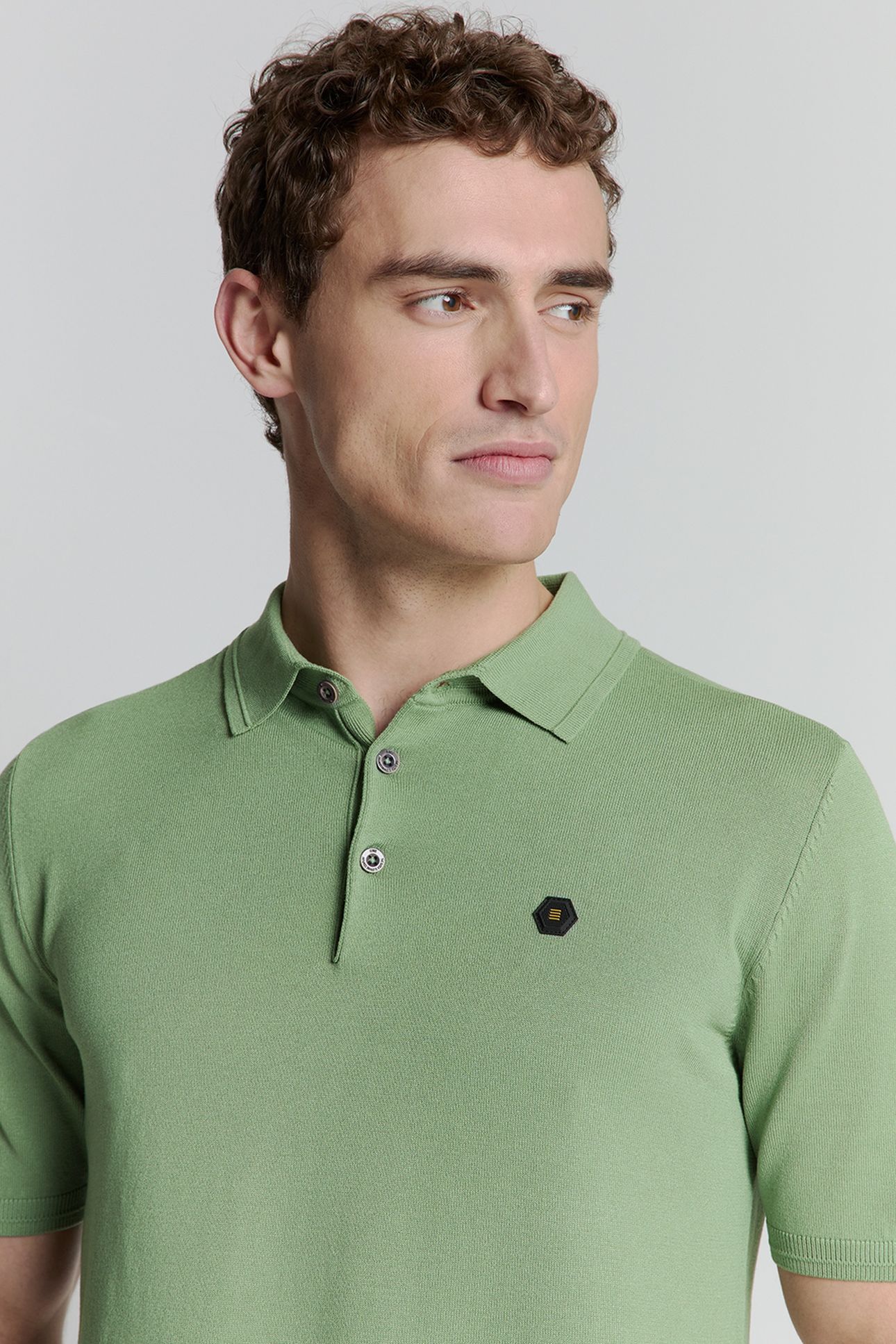 PULLOVER SHORT SLEEVE POLO BUTTON SOLID GREEN 6