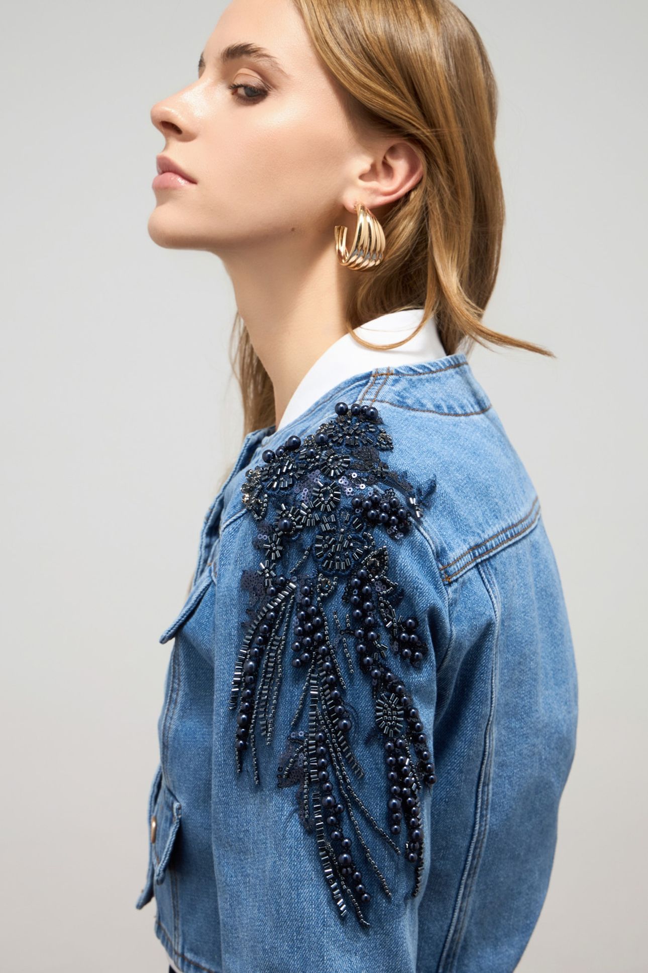 DENIM JACKET WITH APPLIQUÉS LIGHT BLUE 5