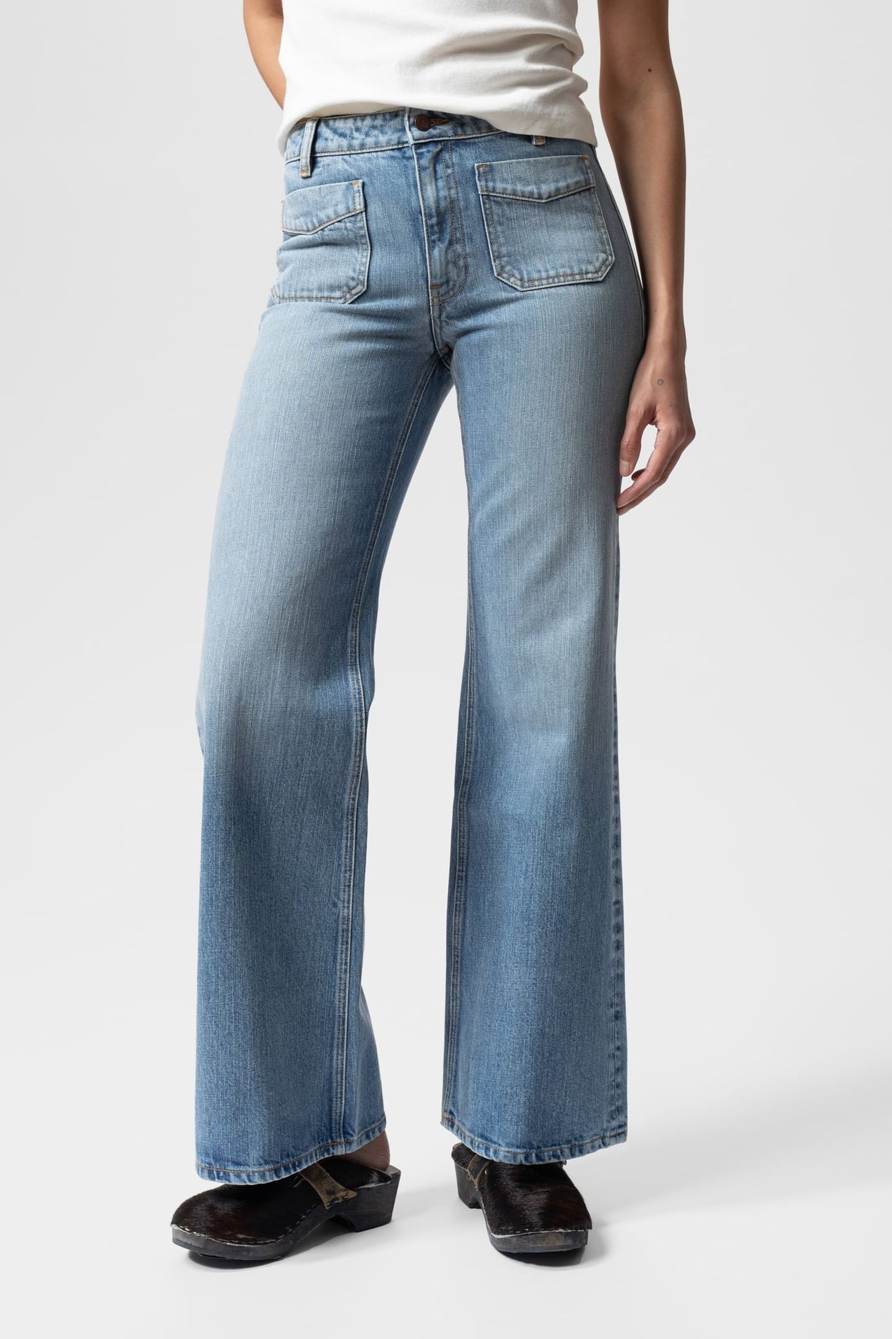 HOLLY FLARE LIGHT DENIM PANTS 1