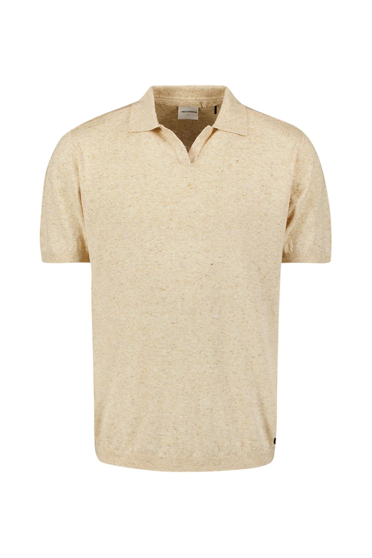 PULLOVER SHORT SLEEVE POLO V MELANGE WITH LINEN SAND 4