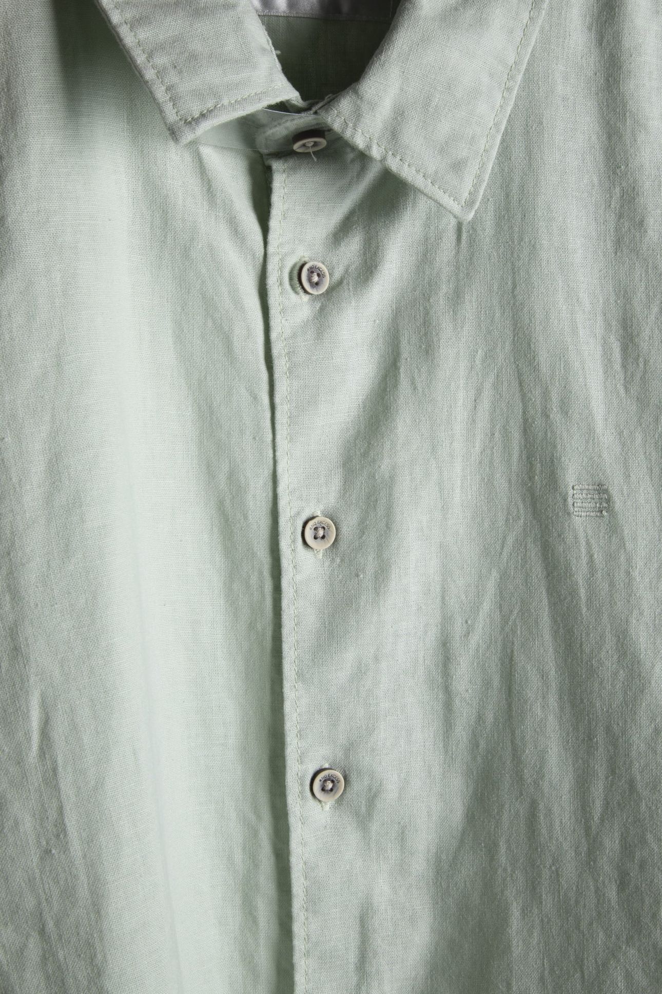 SHIRT SOLID WITH LINEN MINT 5