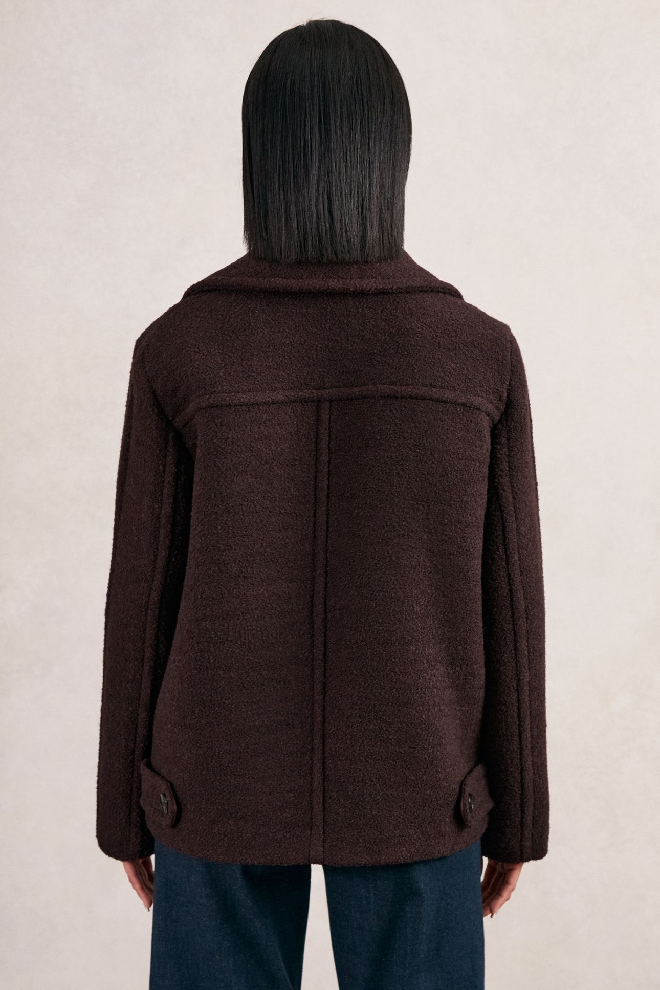 SHORT WOOL COAT BURGUNDY 2