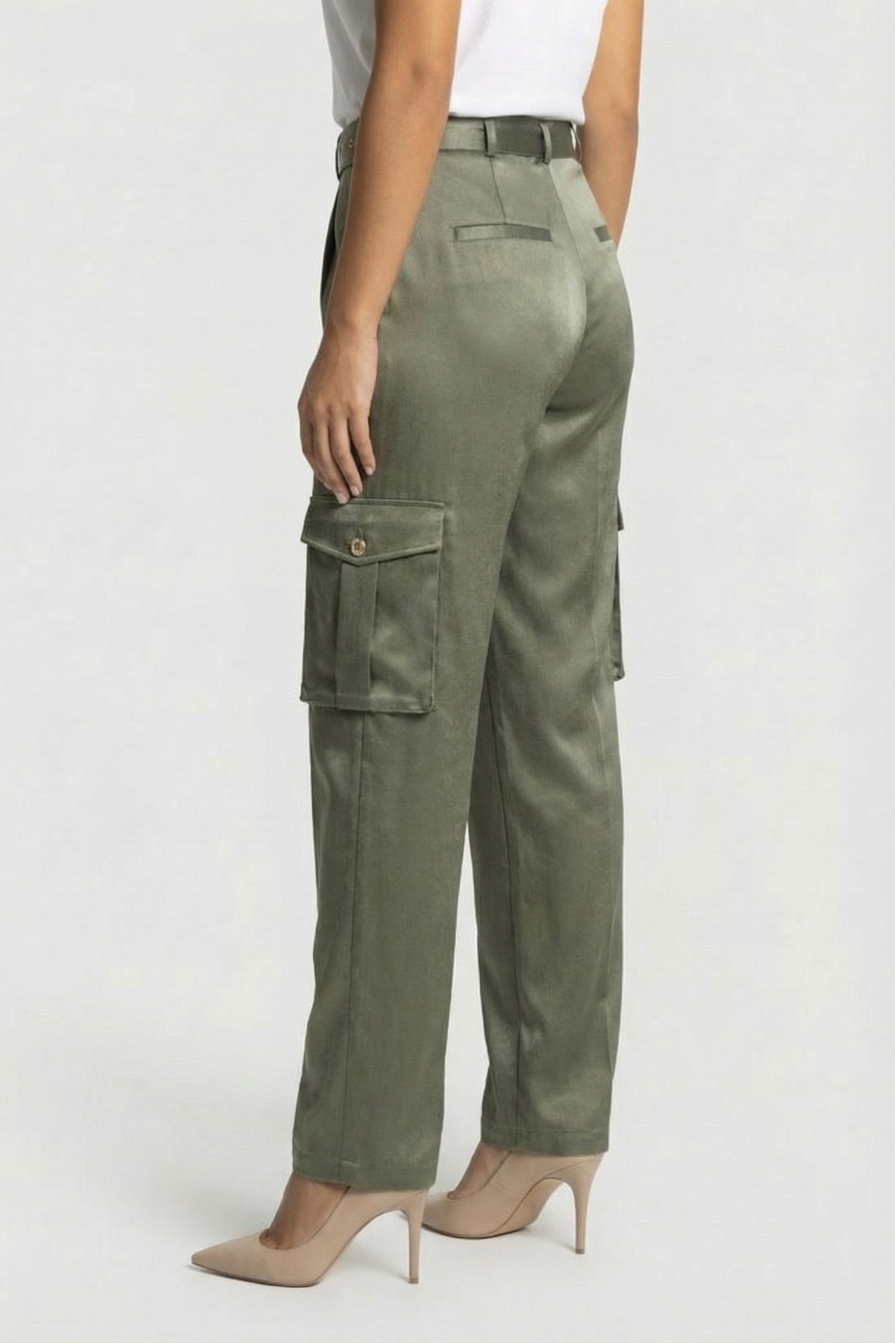 MARCIANO BY GUESS FANNIE CARGO PANT STONE OLIVE 4
