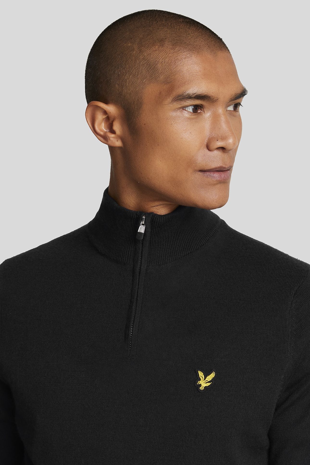 GOLF QUARTER ZIP MERINO JUMPER JET BLACK 5