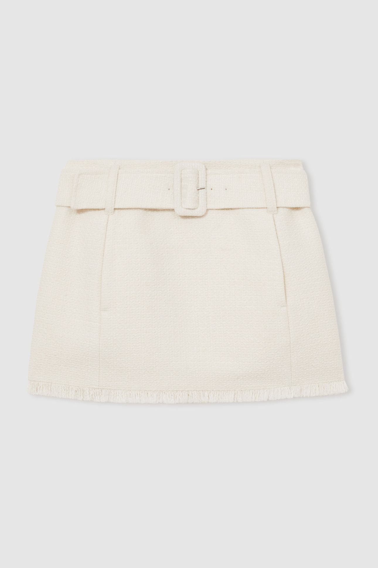TEXTURED MINI SKIRT WHITE 6