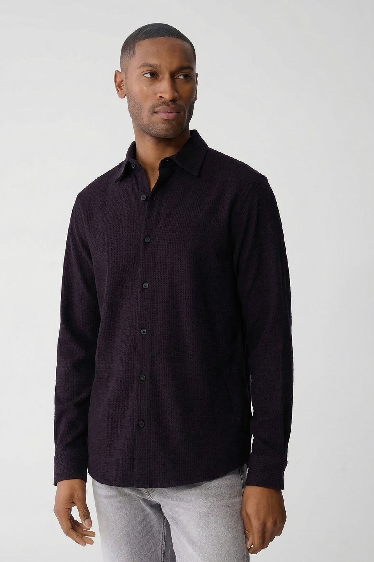 MA-SBPRINTED LOGO SHIRT WINERED 1