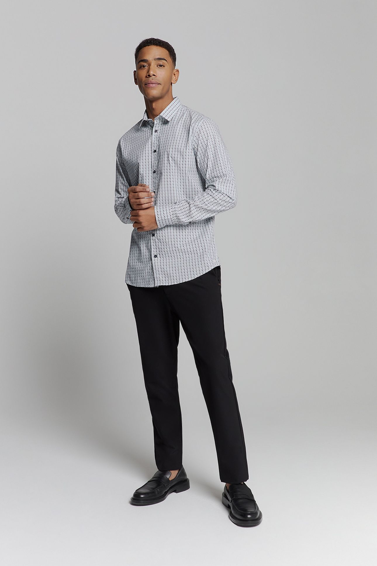 SHIRT STRETCH ALLOVER PRINTED SEABLUE 3