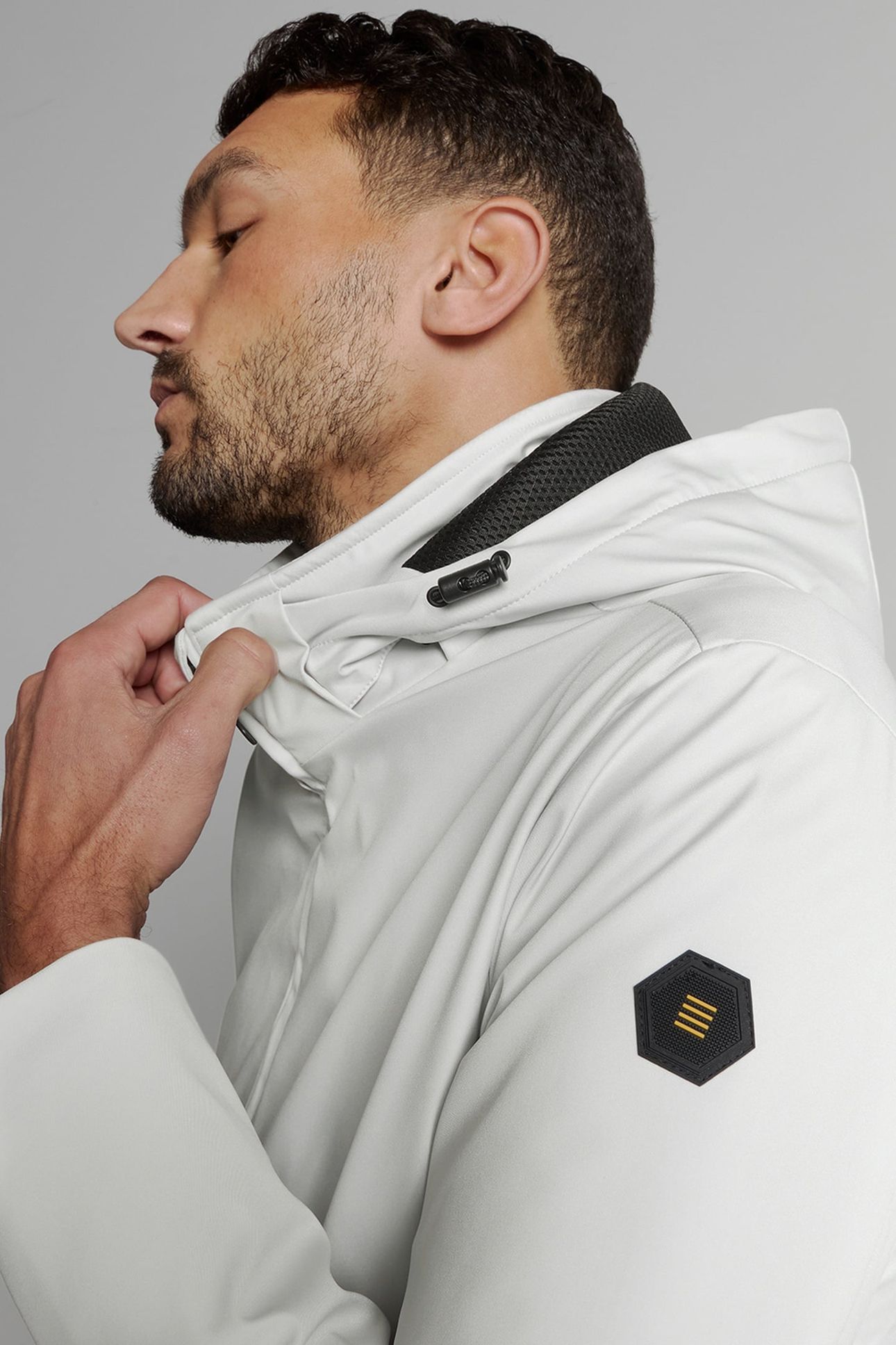JACKET MID LONG HOOD DETACHABLE CHALK 7