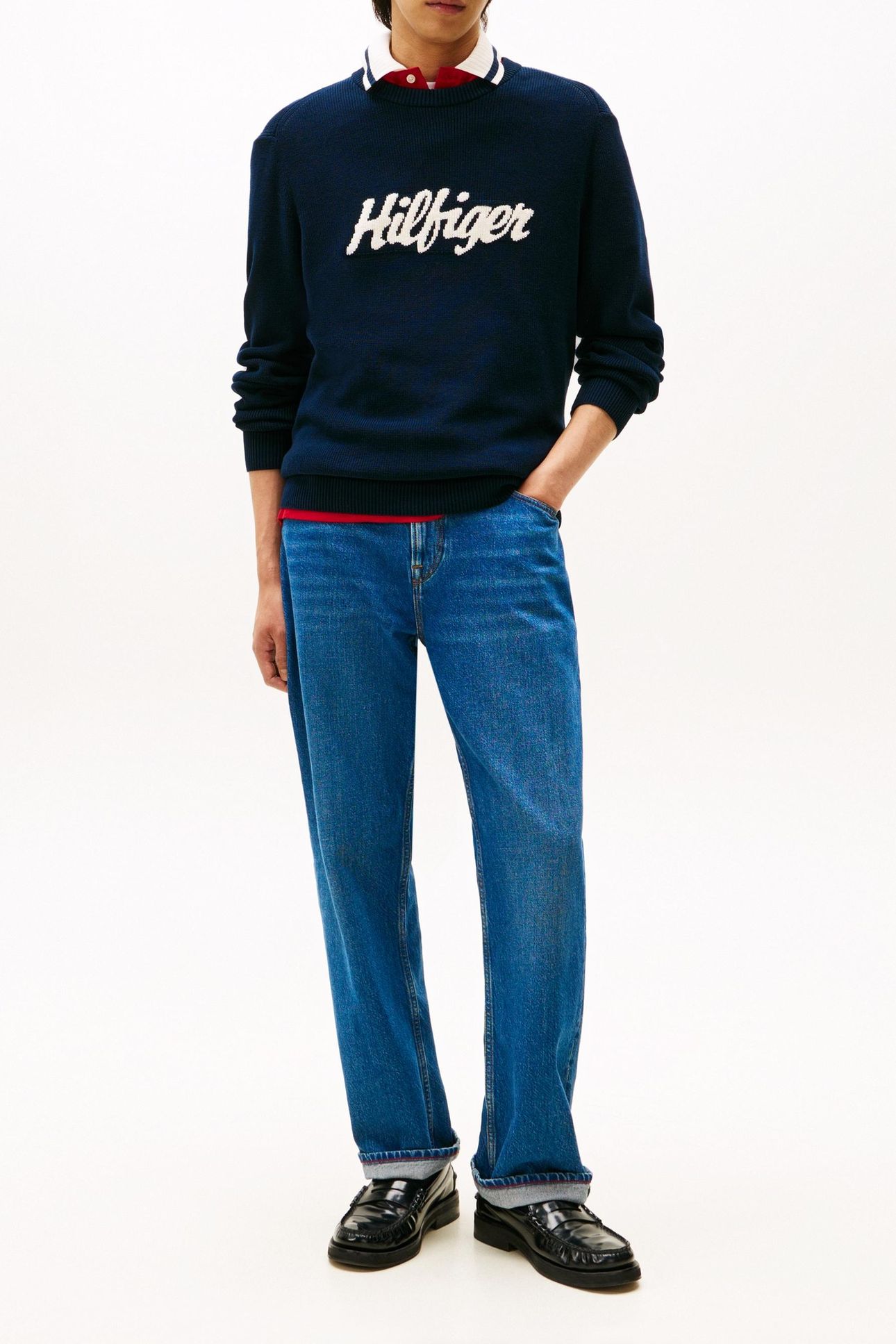 SEASONAL GRAPHIC COTTON SWEATER DARK NIGHT NAVY 3