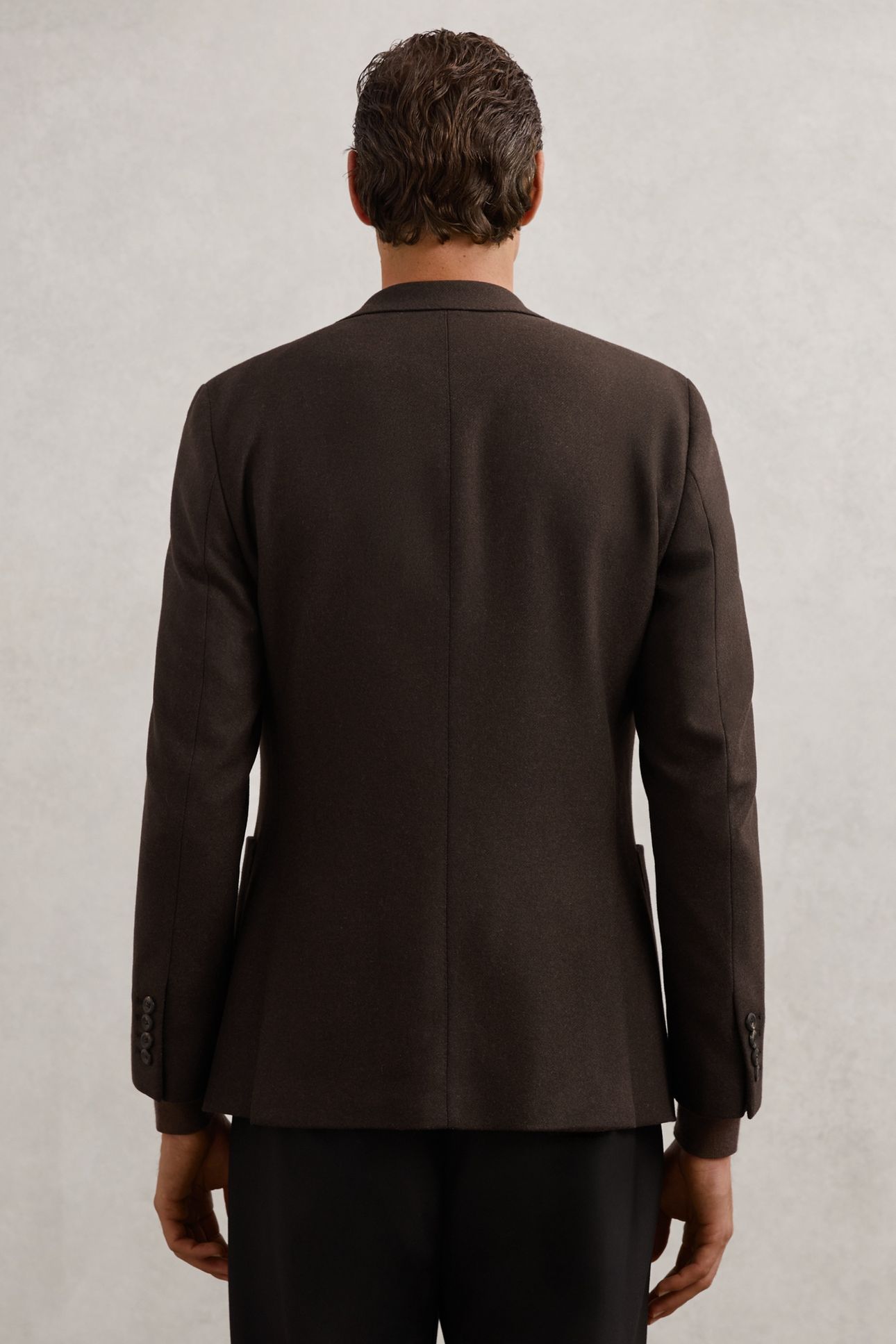 SB NOTCH FLANNEL BLAZER CHOCOLATE BROWN 4