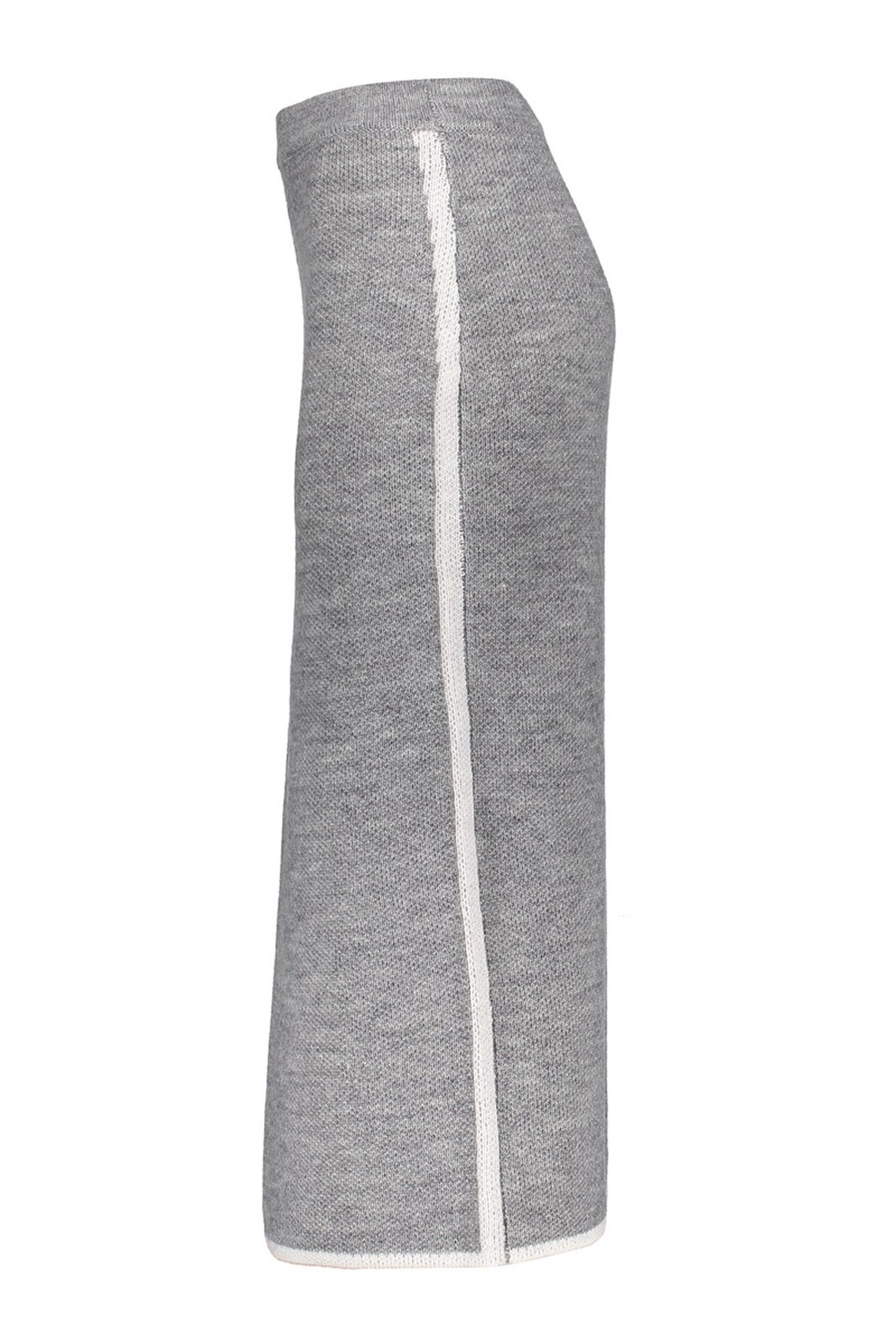 SKIRT KNIT CONTRAST HEM GREY MELANGE/OFF-WHITE 3