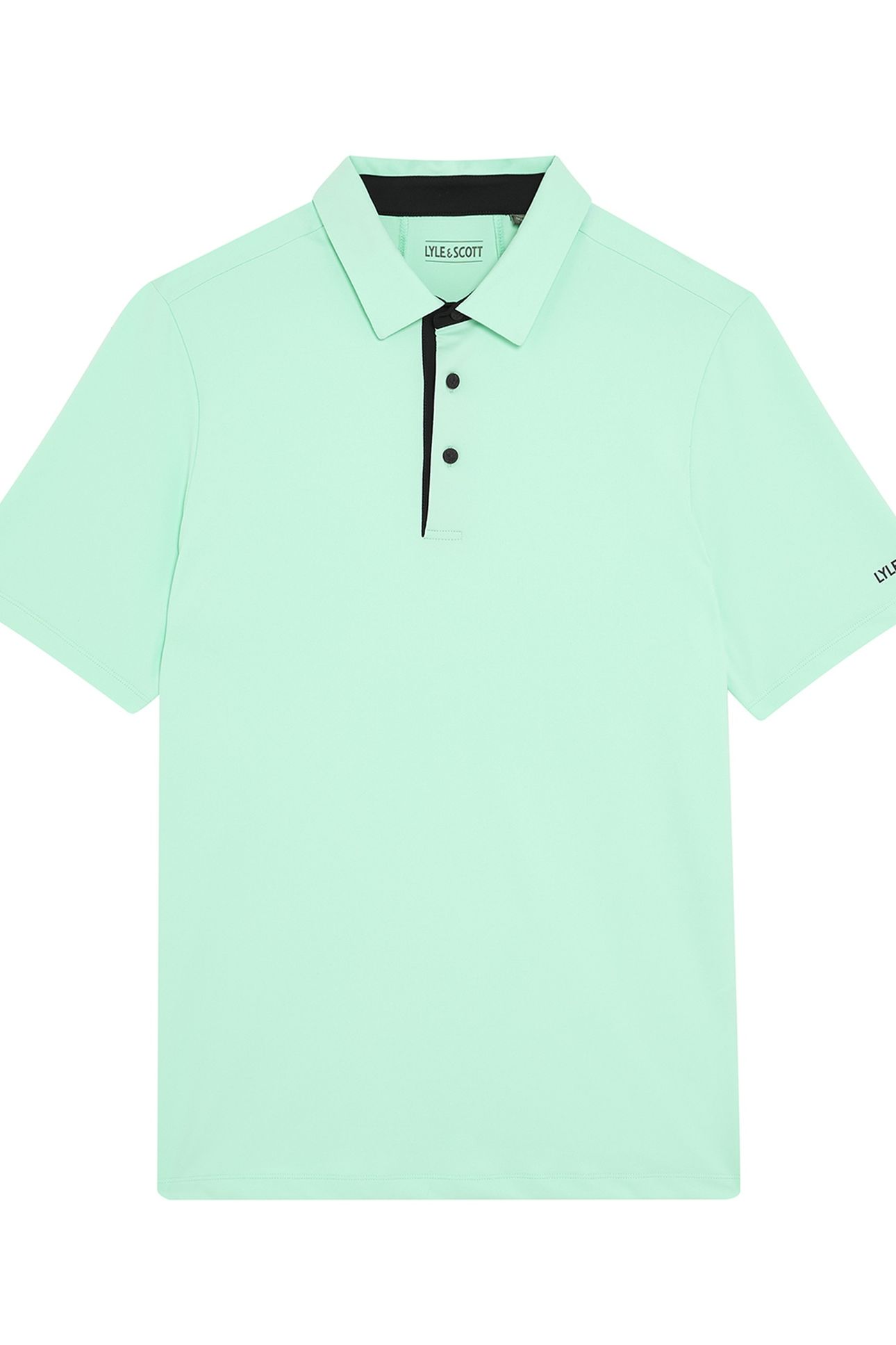 GOLF SHANK BUTTON POLO SHIRT TINTED AQUA/DARK NAVY 4