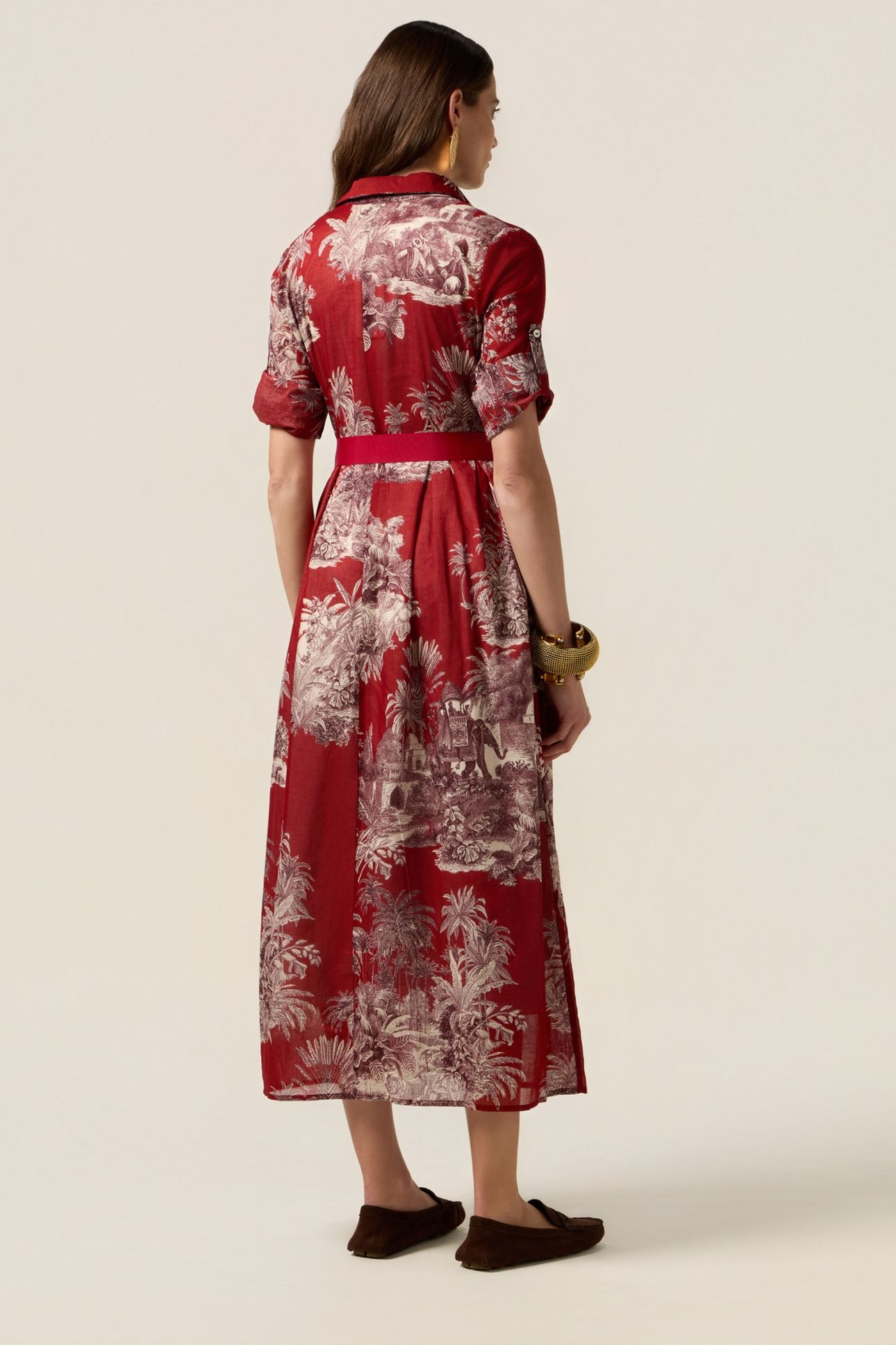 PATTERNED SHIRTDRESS BURGUNDY 2