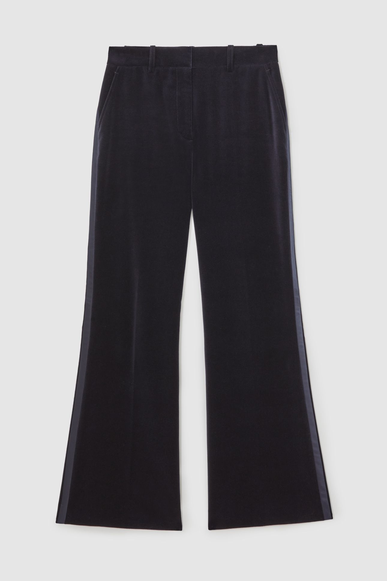 VELVET FLARE TROUSER NAVY 7