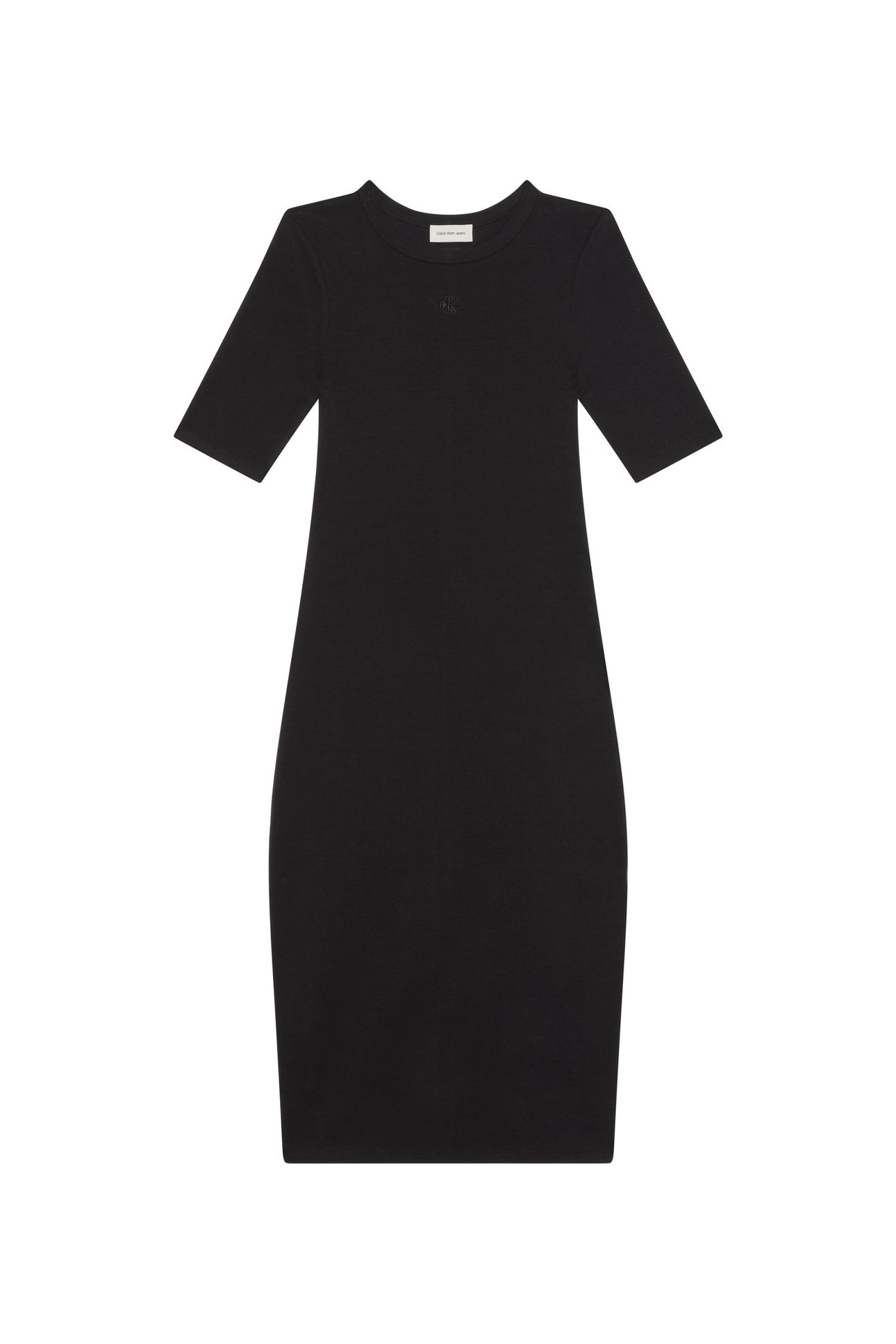 REFINED CONTOUR 1X1 RIB MIDI DRESS BLACK 5