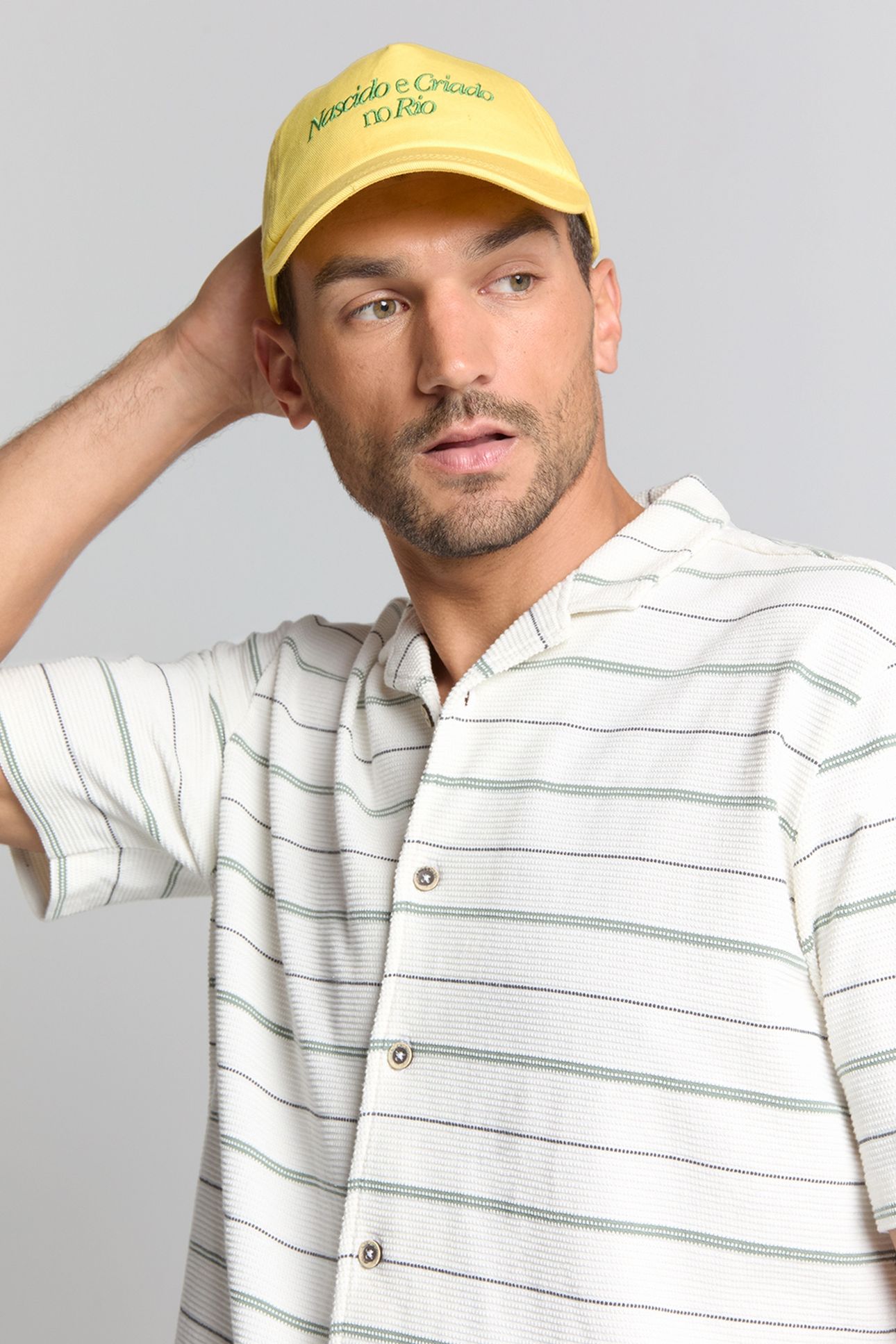SHIRT SHORT SLEEVE JERSEY REVERS COLLAR STRIPES OFFWHITE 7