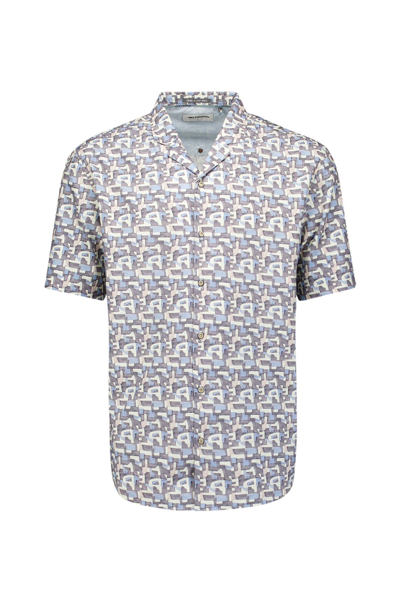SHIRT SHORT SLEEVE ALLOVER PRINTED DARK STEEL 4