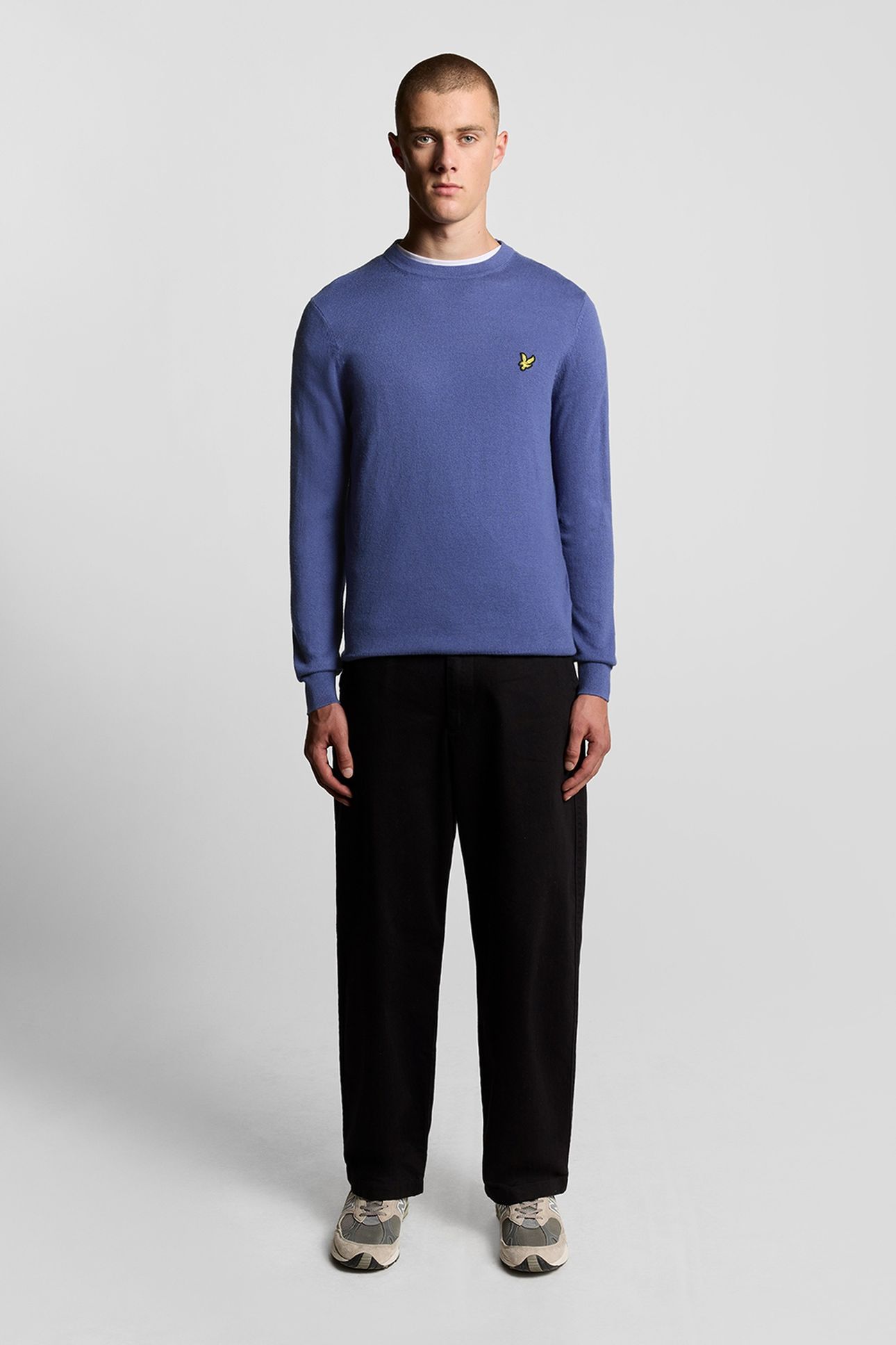 COTTON MERINO CREW NECK JUMPER TWILIGHT 1