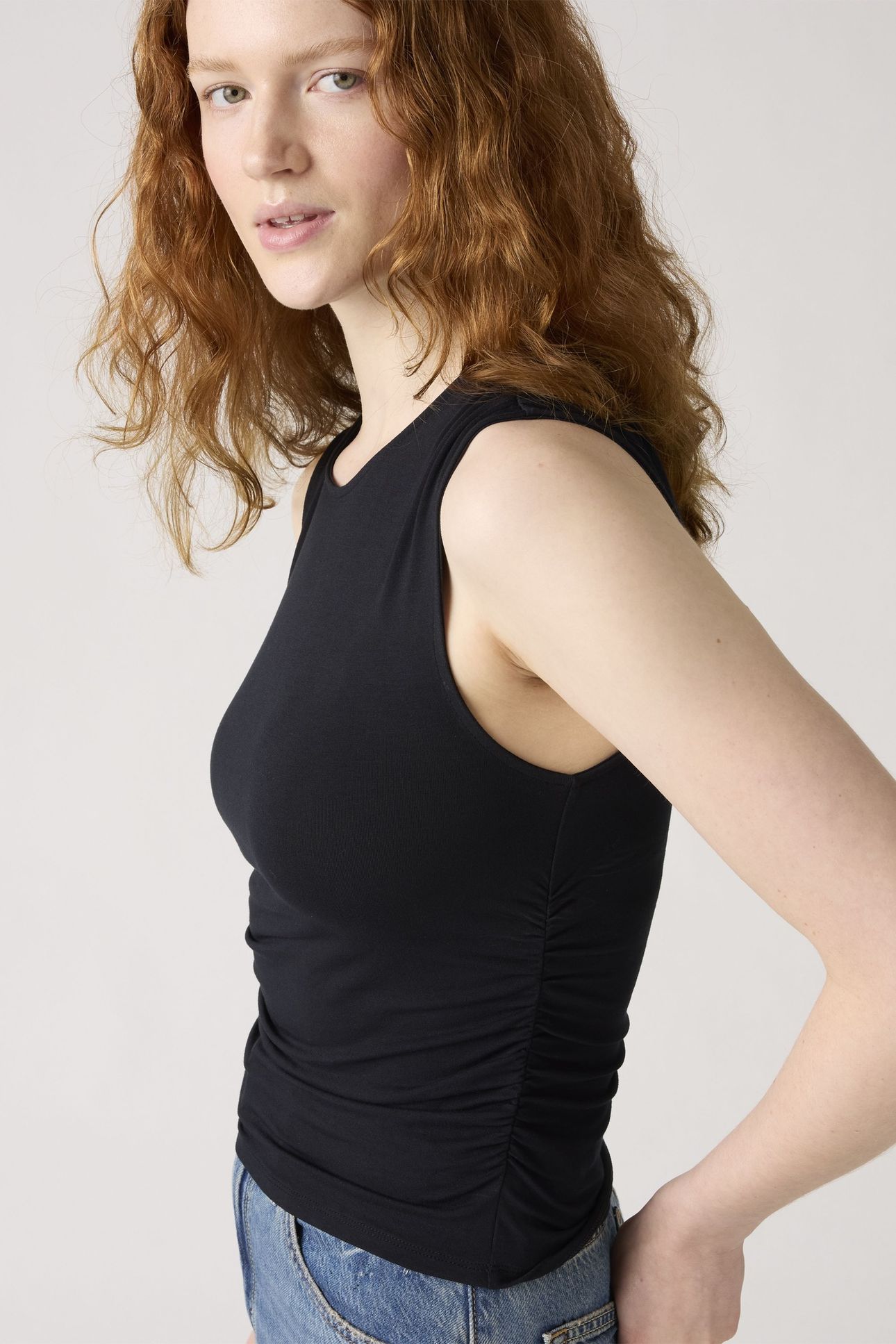 CRYSTAL RUCHED TOP BLACK 4