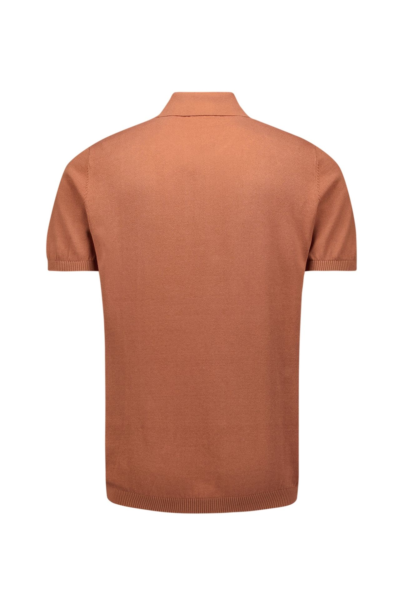 PULLOVER SHORT SLEEVE POLO SOLID PLACED JACQUARD CARAMEL 5