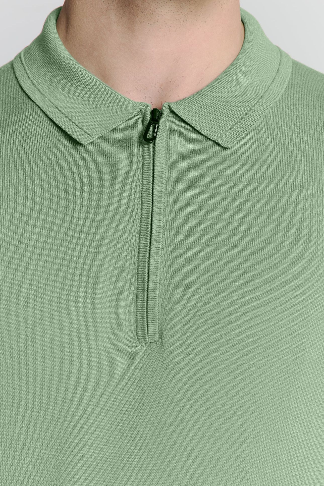 PULLOVER SHORT SLEEVE POLO ZIP SOLID GREEN 6