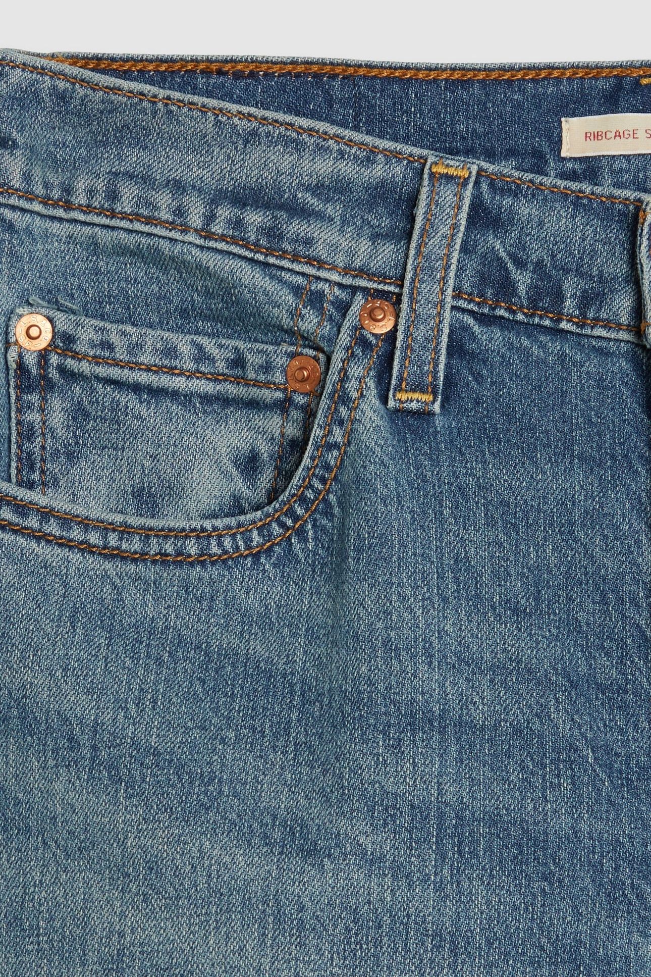 RIBCAGE STRAIGHT ANKLE COTTON LINEN JEANS BLUE 5