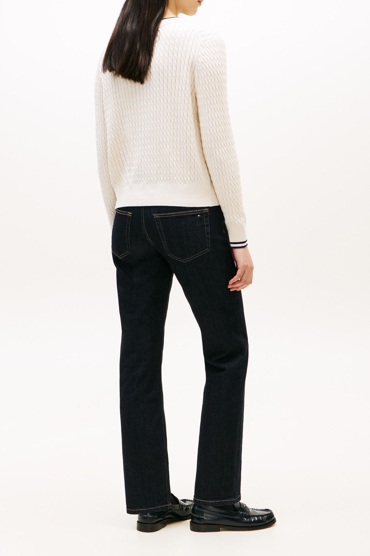 CABLE KNIT CARDIGAN IVORY PETAL TIPPING 5
