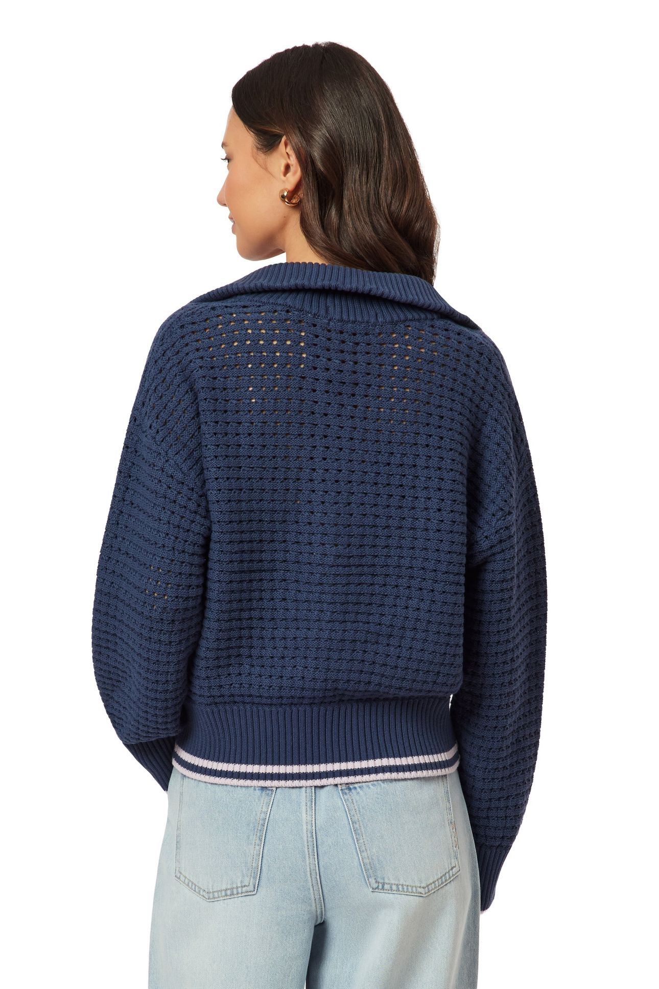 ZIP POINTELLE PULLOVER BIG DIPPER 5