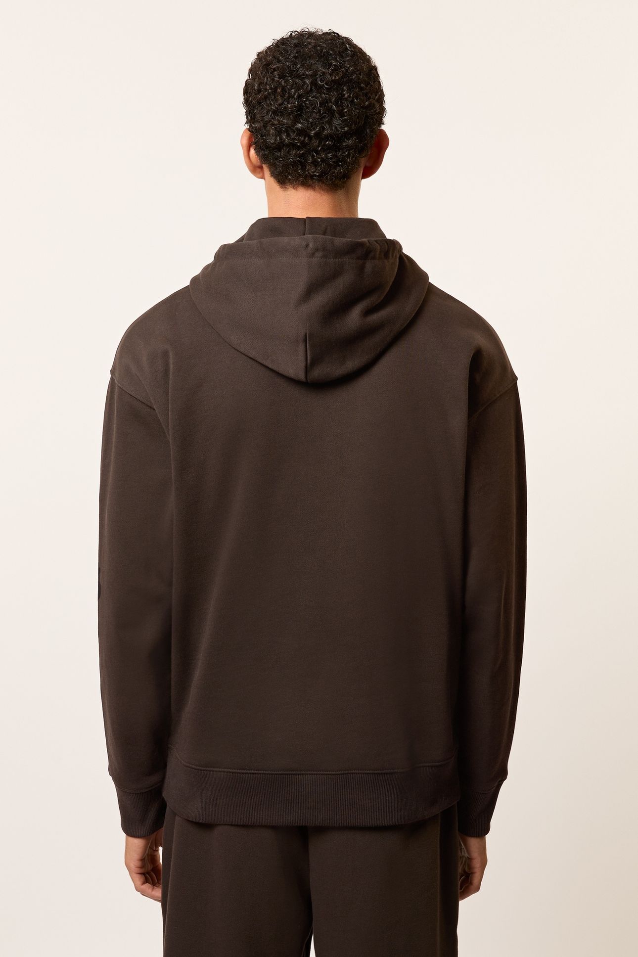 LS OVERSIZED MOTIF HOODY BROWN 3