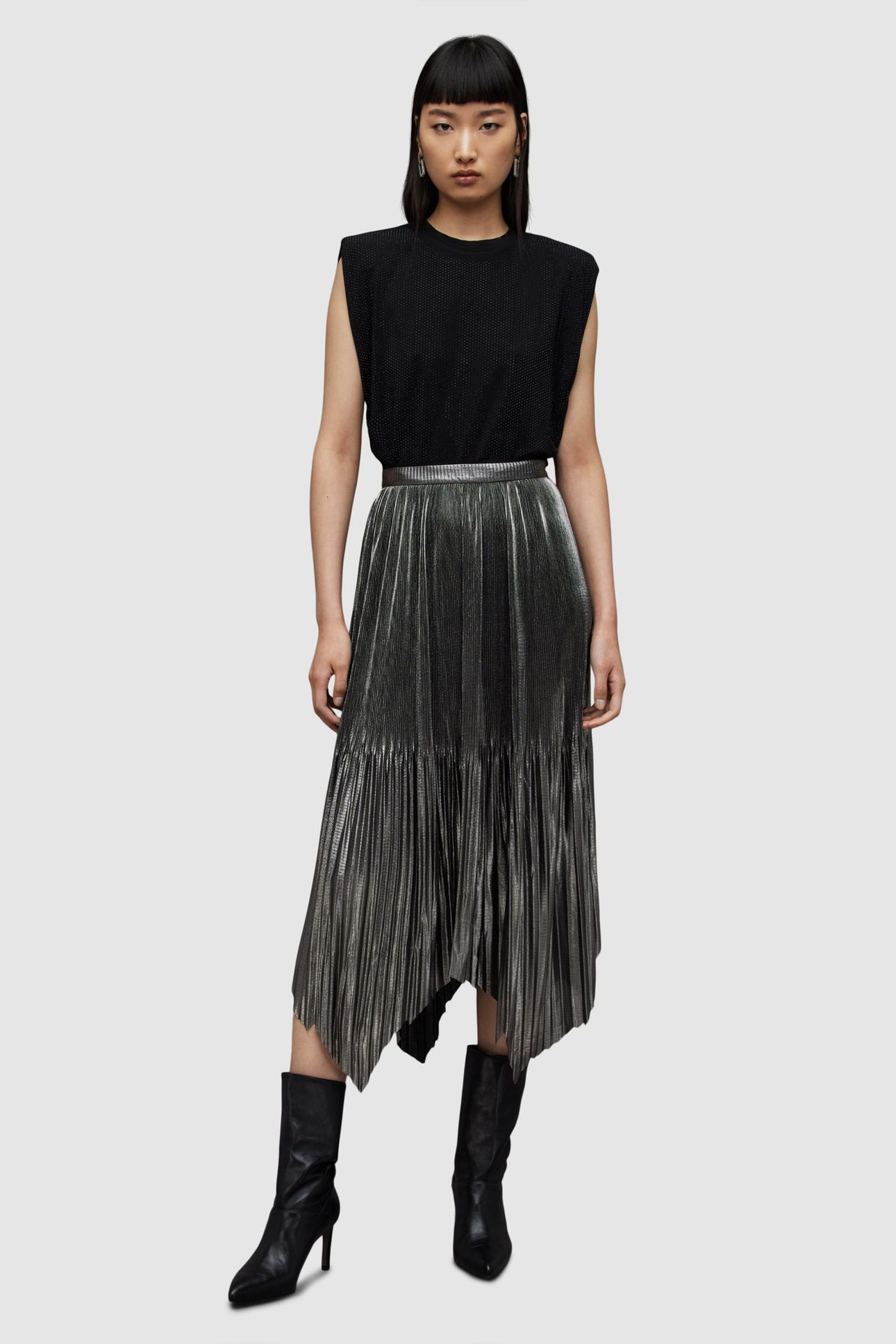 LERIN METALLIC SKIRT SILVER 5