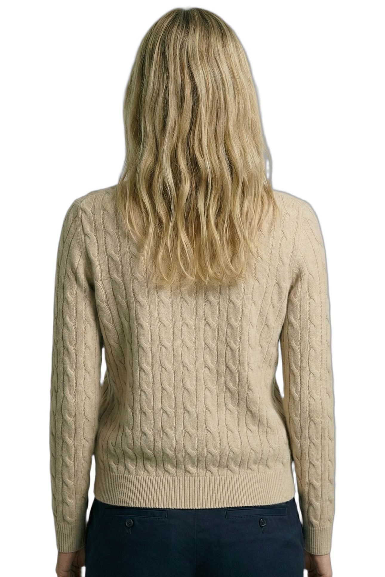 CABLE BUTTON CARDIGAN SAND 2