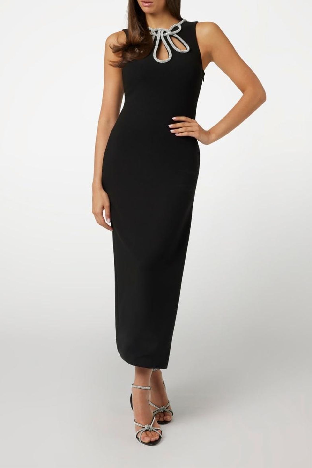 MARCIANO BY GUESS SERAFINA DRESS JET BLACK MULTI 1