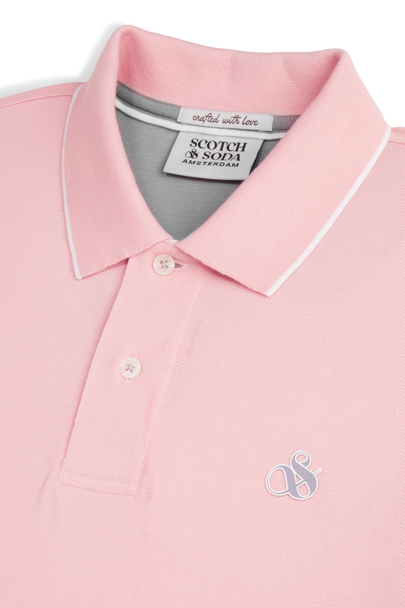 TIPPED POLO POWDER PINK 3