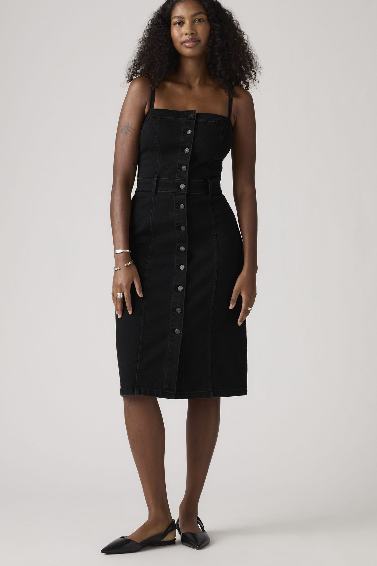 DENIM BUSTIER DRESS BLACK 2