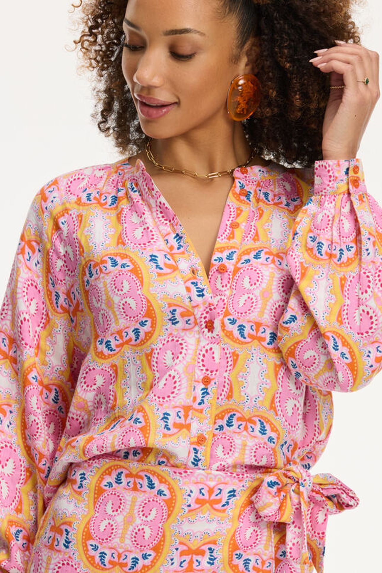 EZRA BLOUSE MYKONOS PAISLEY ORANGE MYKONOS PAISLEY 4