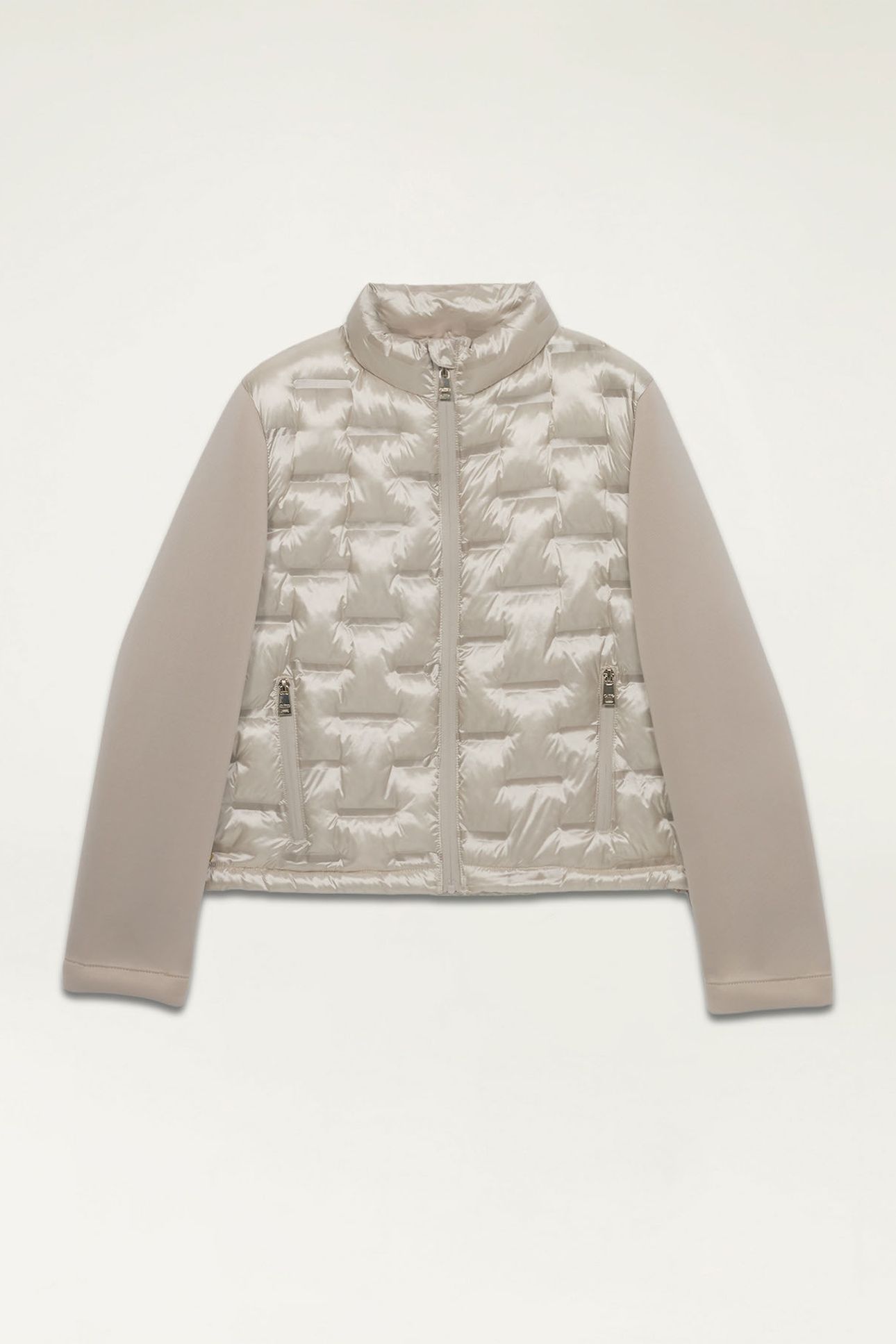 LIGHTWEIGHT COMBINED BOXY DOWN JACKET BEIGE 4