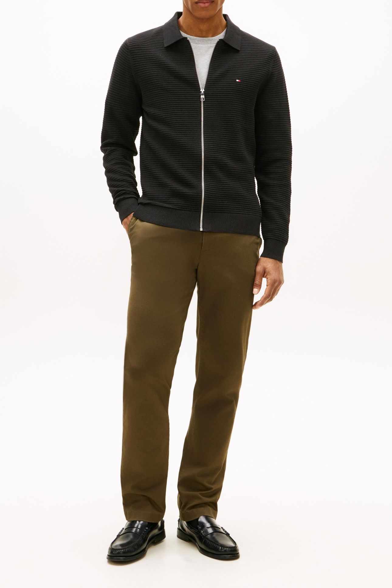 SEASONAL STRUCTURE ZIP SWEATER BLACK 4